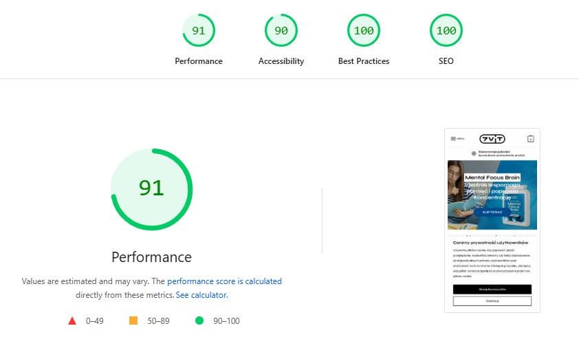 7VIT - Google PageSpeed 80+