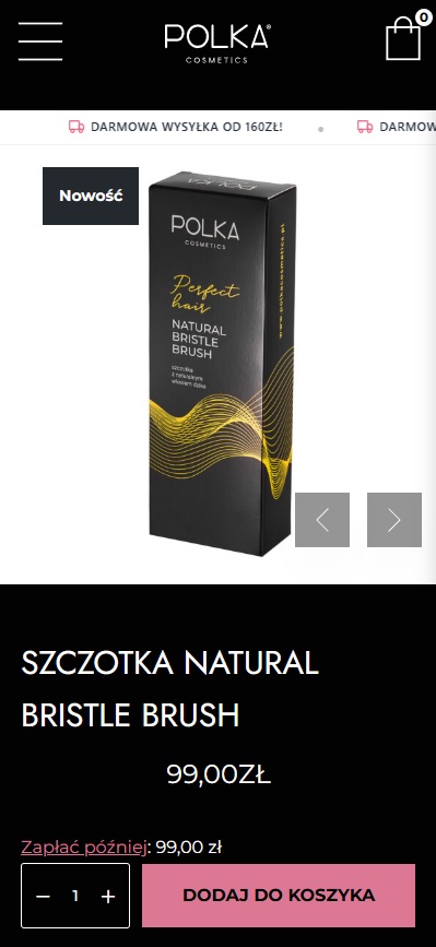 Polka Cosmetics - widok mobilny