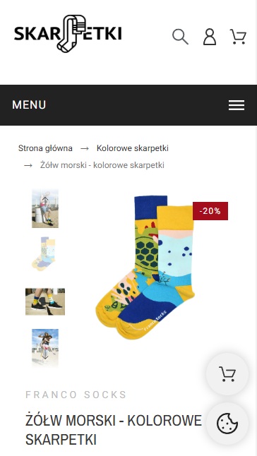 Skarpetki Sklep - widok mobilny