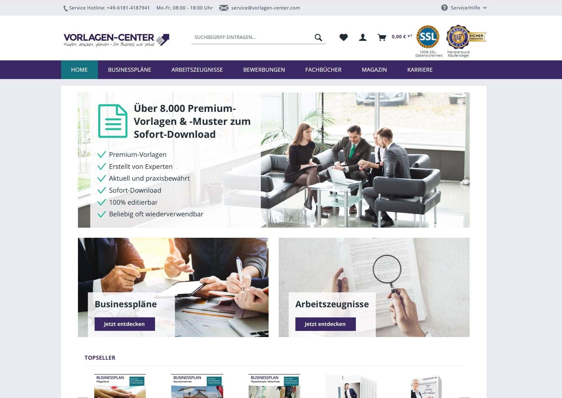 Vorlagen - strona WordPress