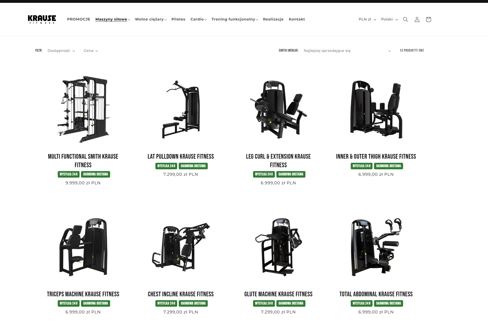 Krause Fitness - strona kategorii